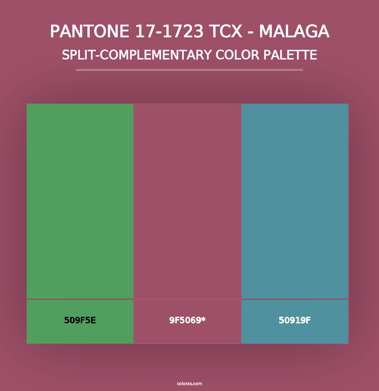 PANTONE 17-1723 TCX - Malaga - Split-Complementary Color Palette