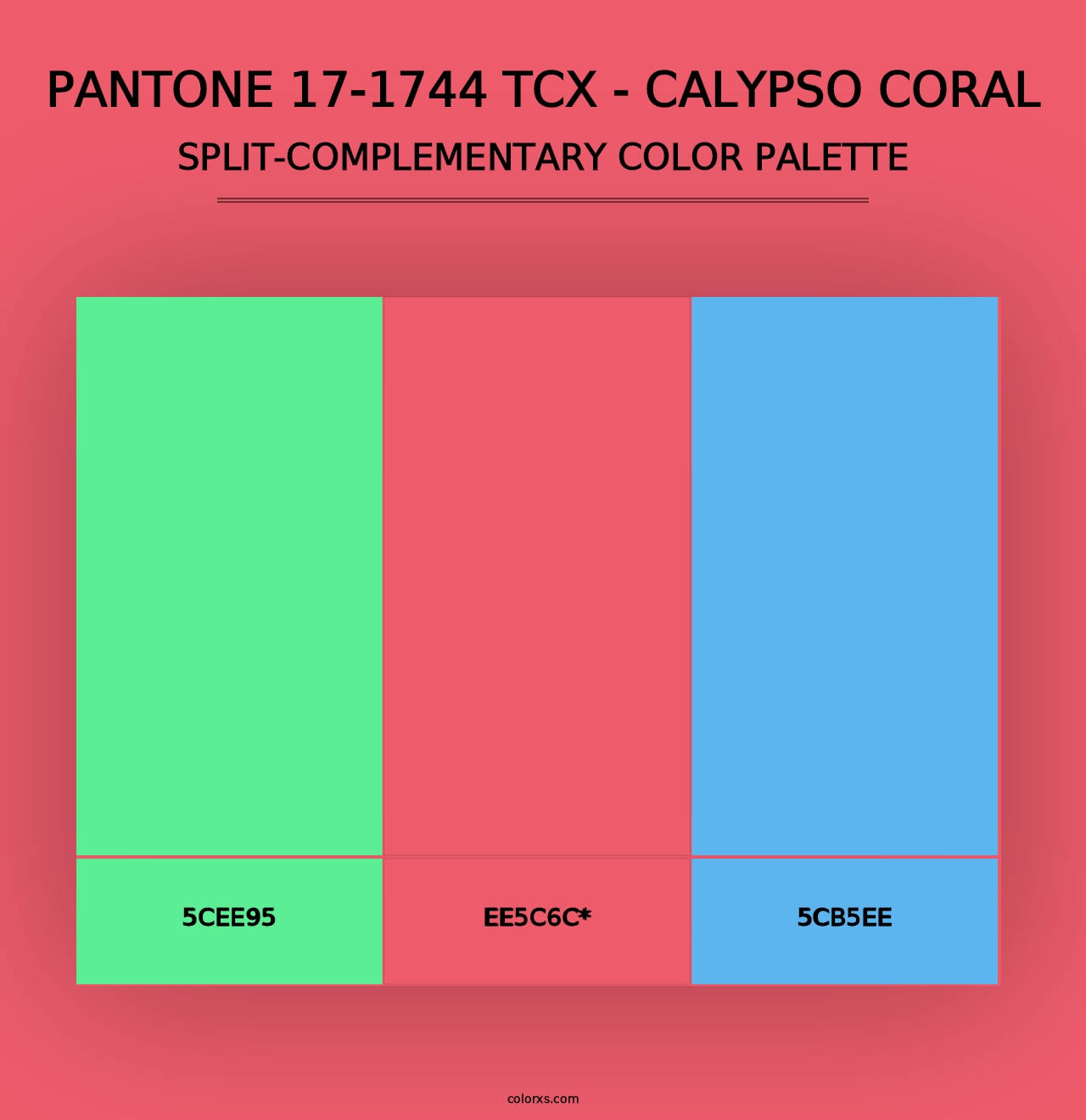 PANTONE 17-1744 TCX - Calypso Coral - Split-Complementary Color Palette