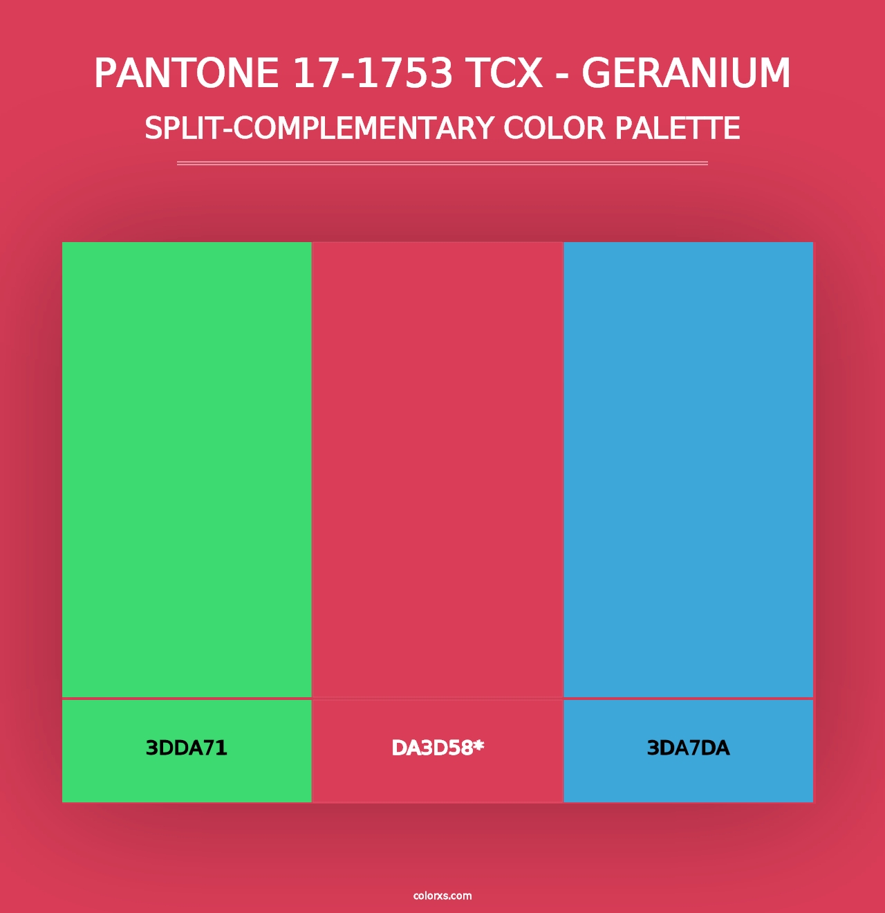 PANTONE 17-1753 TCX - Geranium - Split-Complementary Color Palette