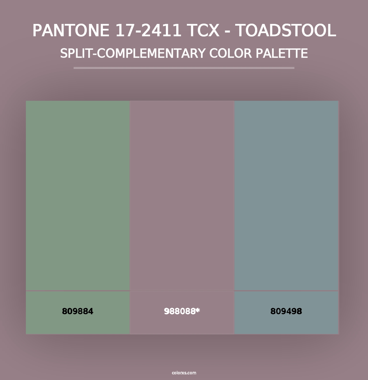 PANTONE 17-2411 TCX - Toadstool - Split-Complementary Color Palette