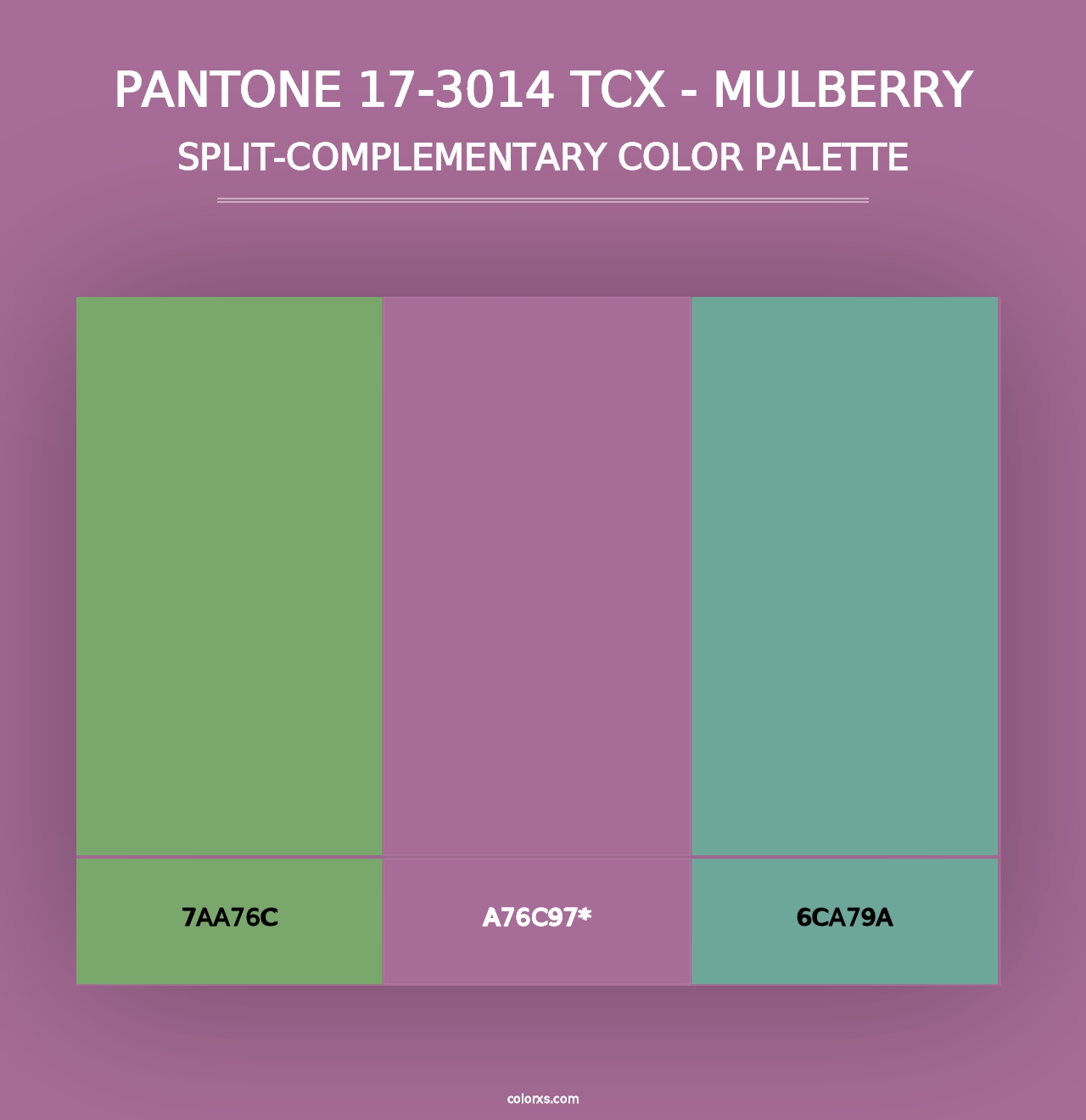 PANTONE 17-3014 TCX - Mulberry - Split-Complementary Color Palette