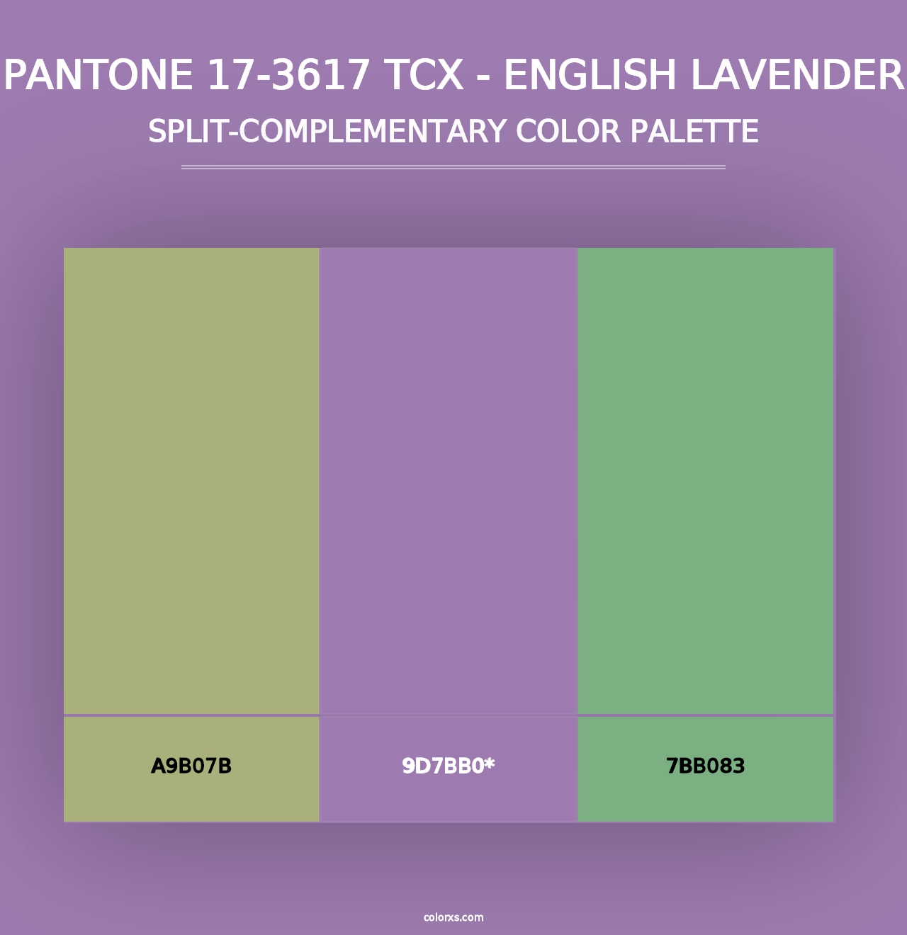 PANTONE 17-3617 TCX - English Lavender - Split-Complementary Color Palette