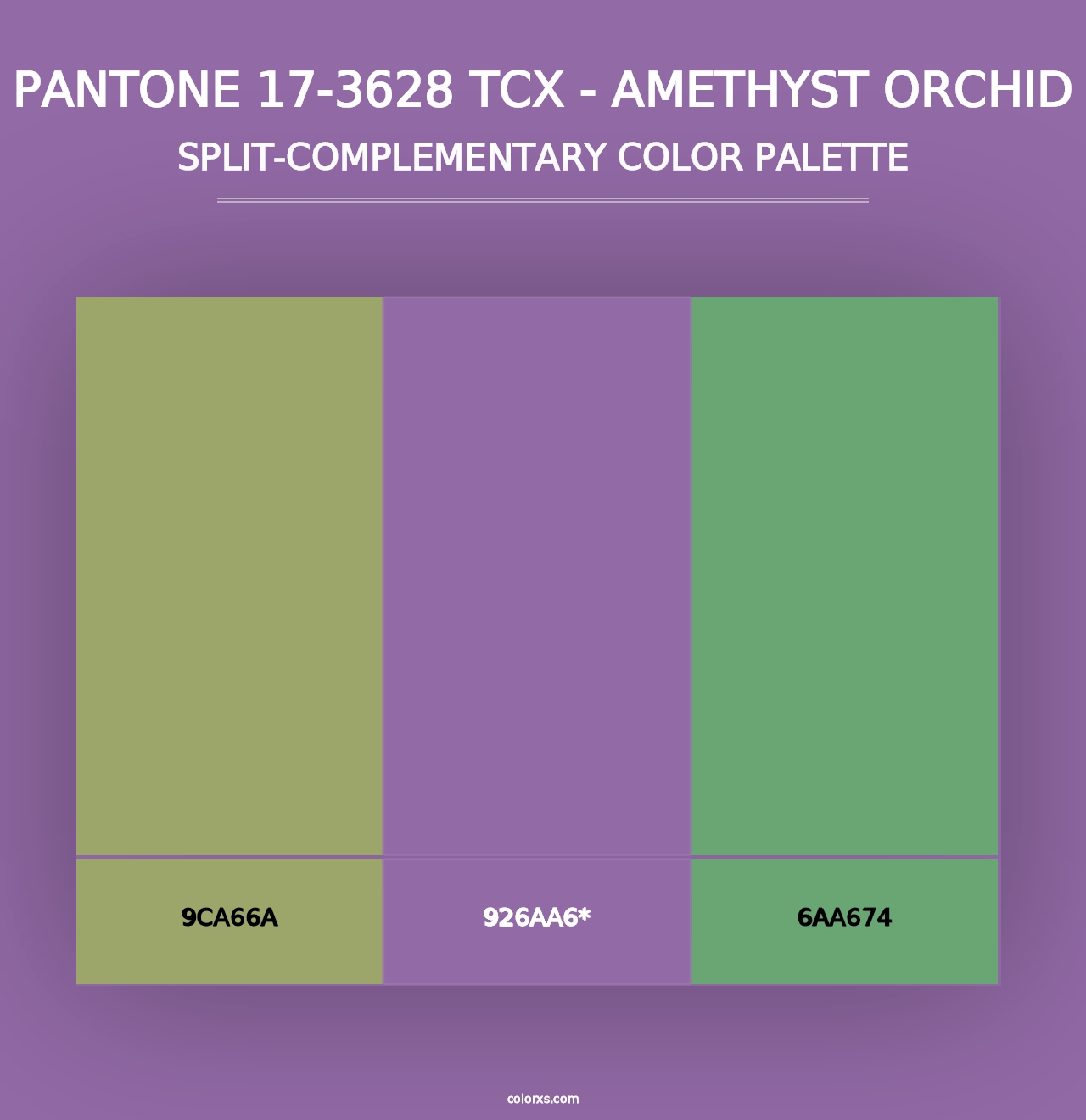 PANTONE 17-3628 TCX - Amethyst Orchid - Split-Complementary Color Palette