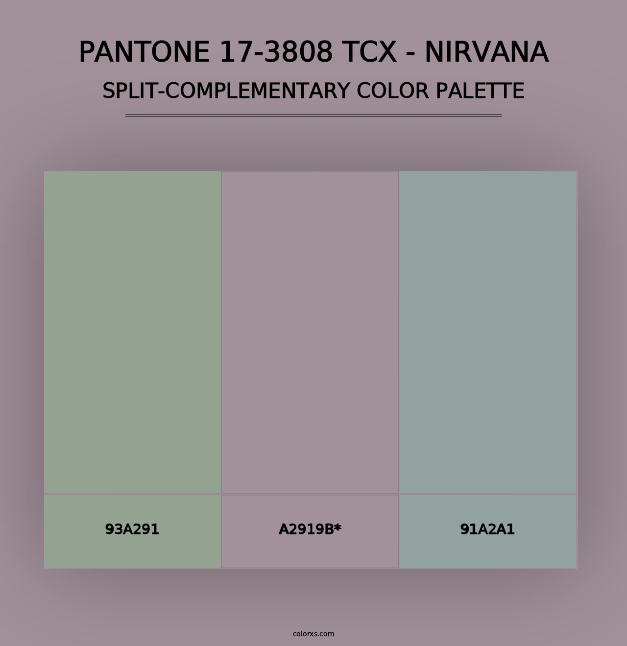 PANTONE 17-3808 TCX - Nirvana - Split-Complementary Color Palette