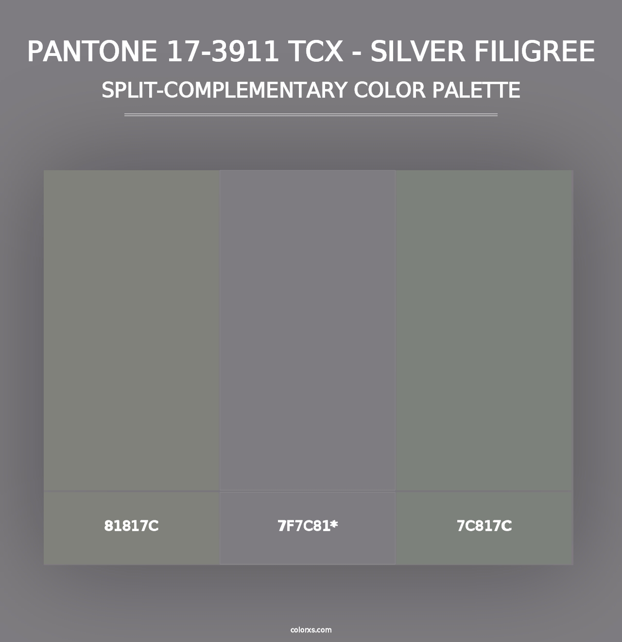 PANTONE 17-3911 TCX - Silver Filigree - Split-Complementary Color Palette