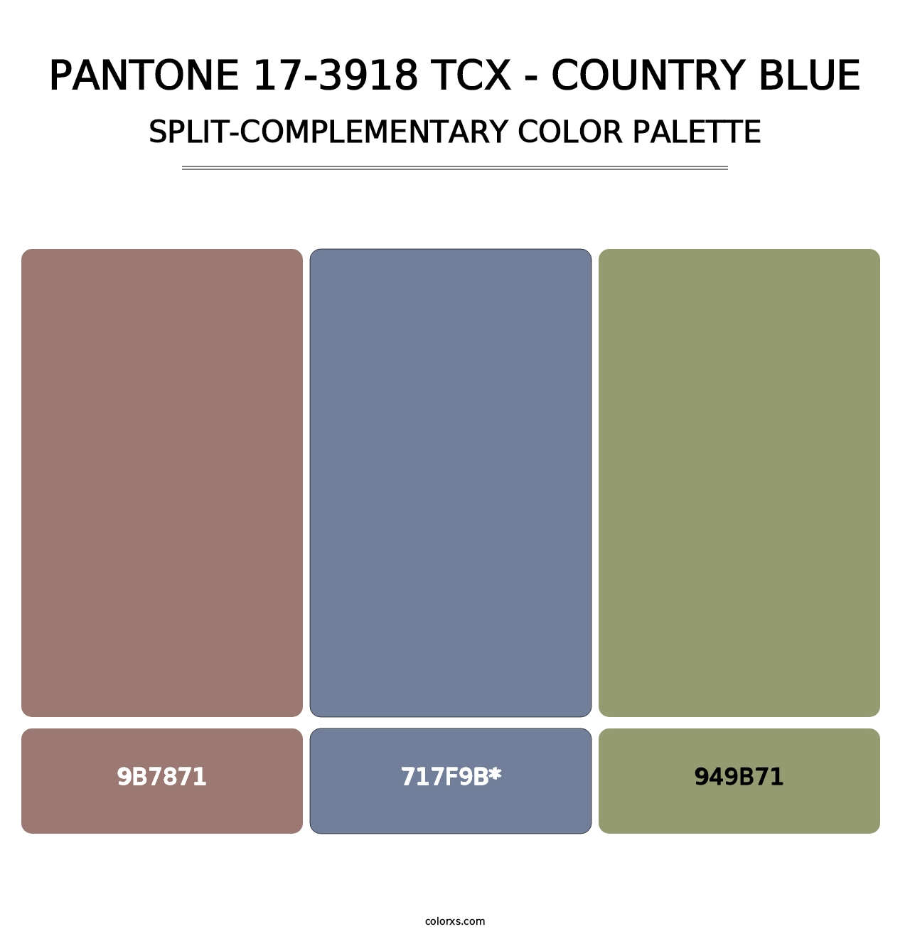 PANTONE 17-3918 TCX - Country Blue - Split-Complementary Color Palette