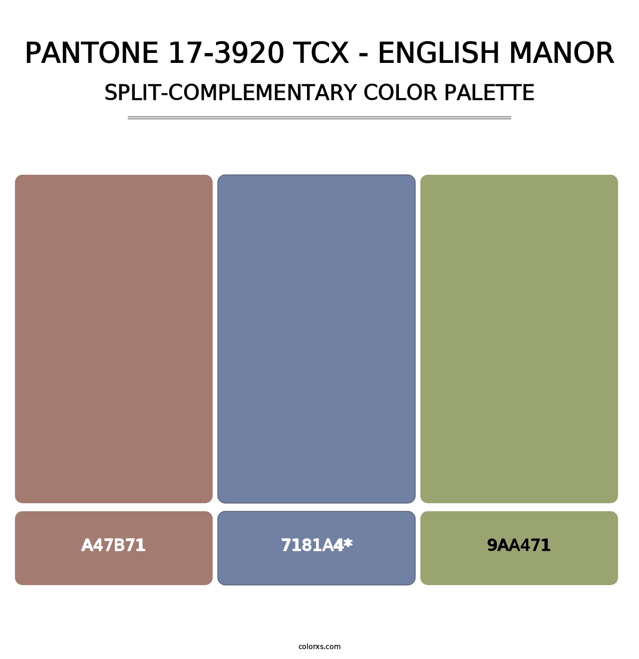 PANTONE 17-3920 TCX - English Manor - Split-Complementary Color Palette