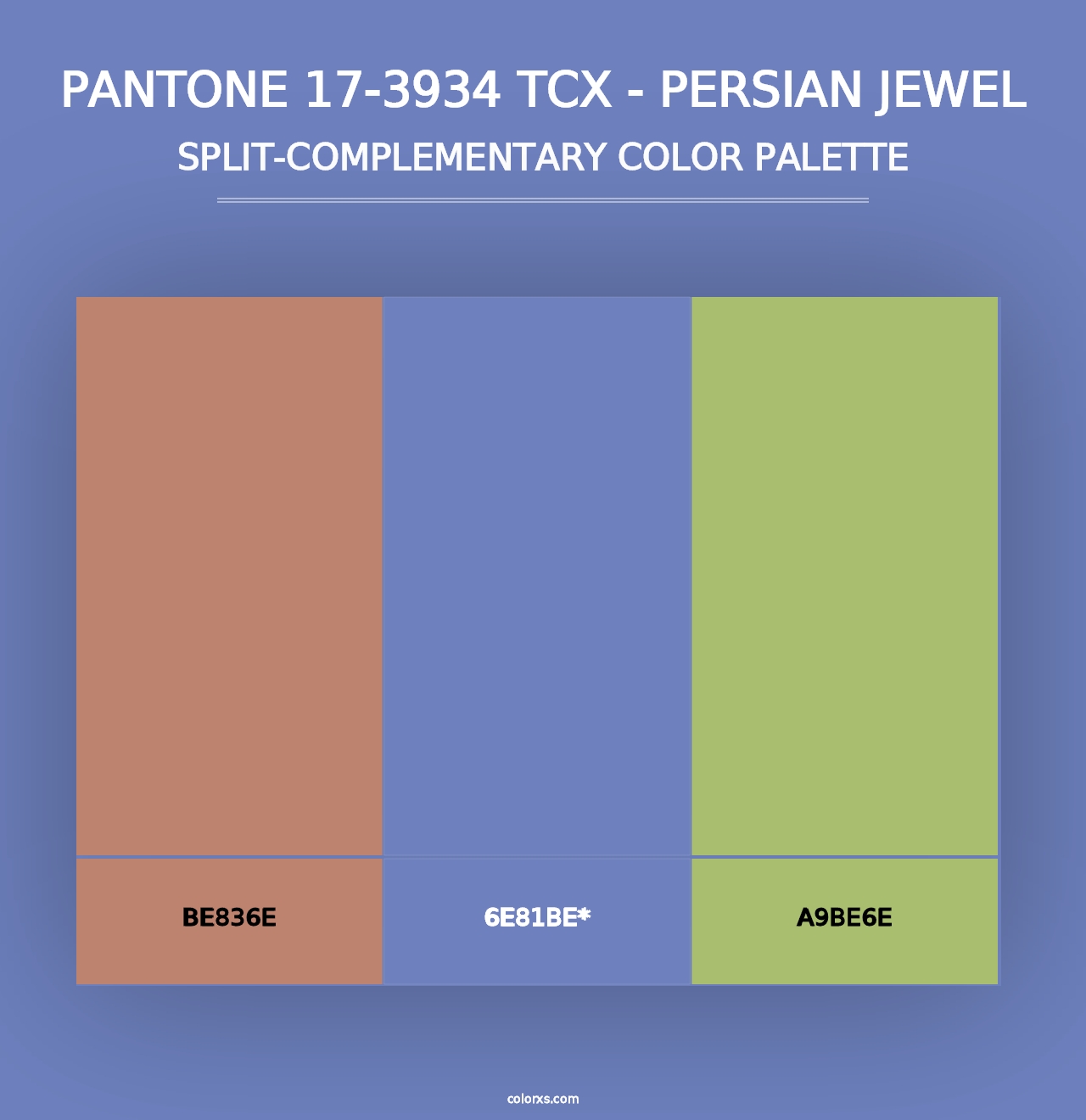 PANTONE 17-3934 TCX - Persian Jewel - Split-Complementary Color Palette