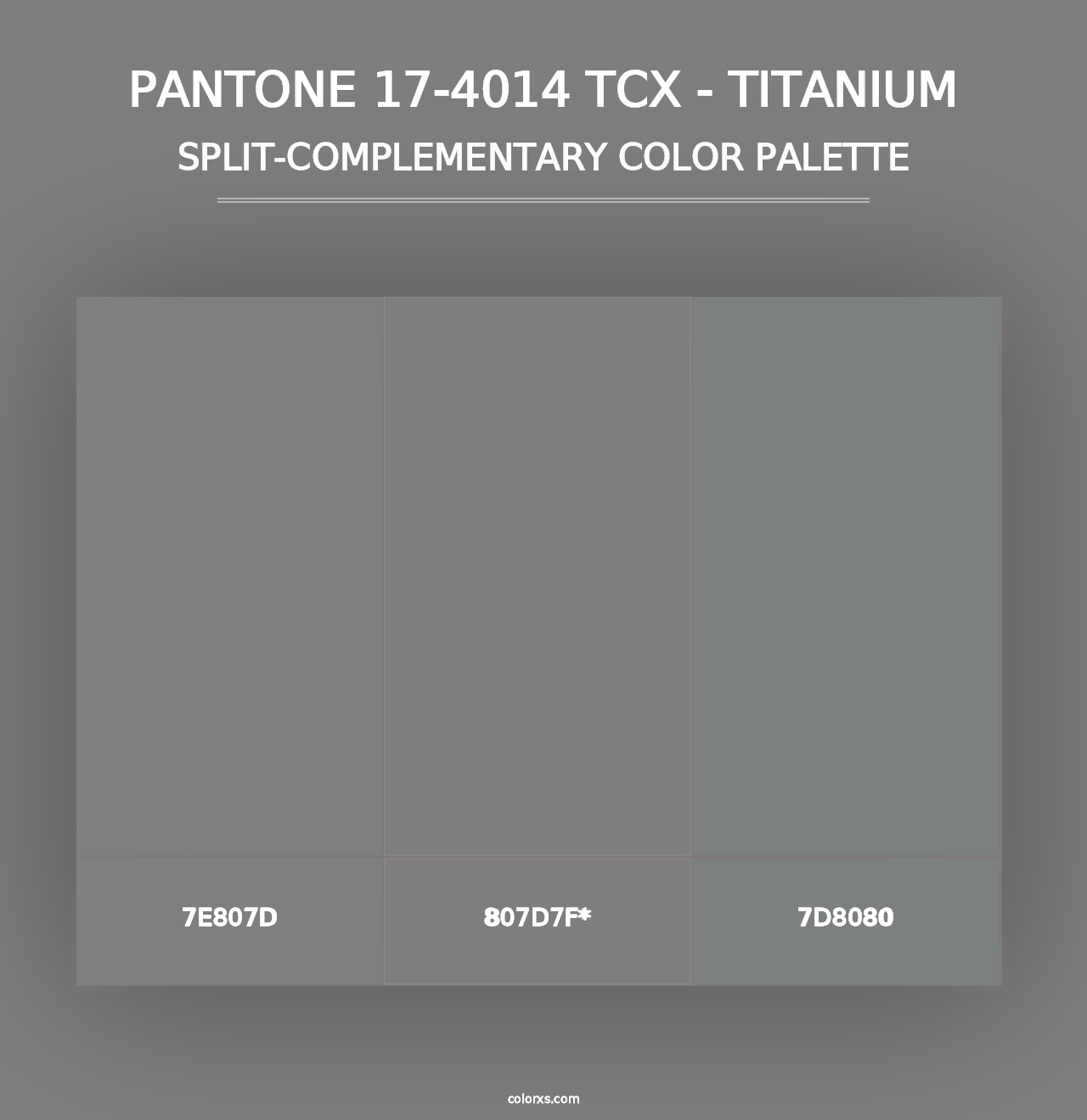 PANTONE 17-4014 TCX - Titanium - Split-Complementary Color Palette