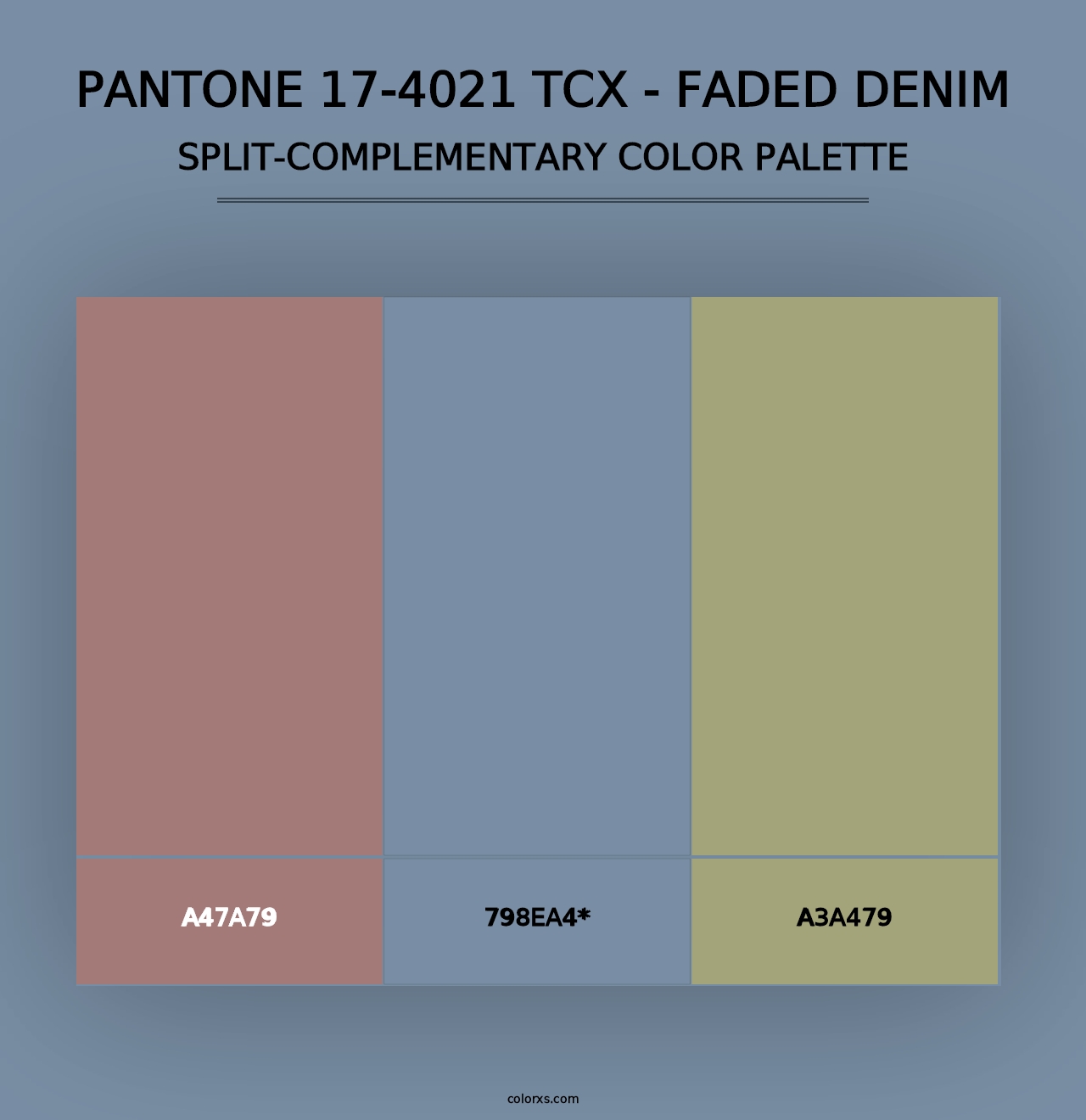 PANTONE 17-4021 TCX - Faded Denim - Split-Complementary Color Palette