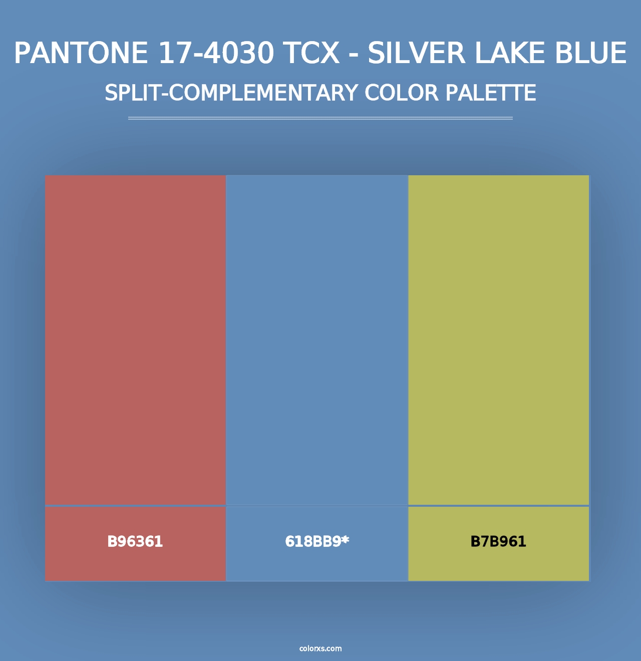 PANTONE 17-4030 TCX - Silver Lake Blue - Split-Complementary Color Palette