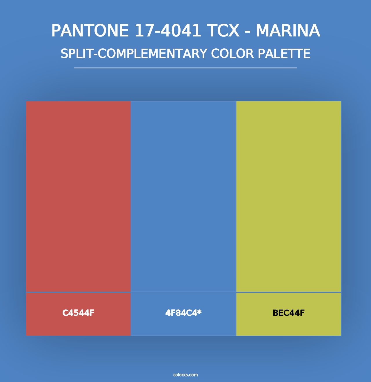 PANTONE 17-4041 TCX - Marina - Split-Complementary Color Palette