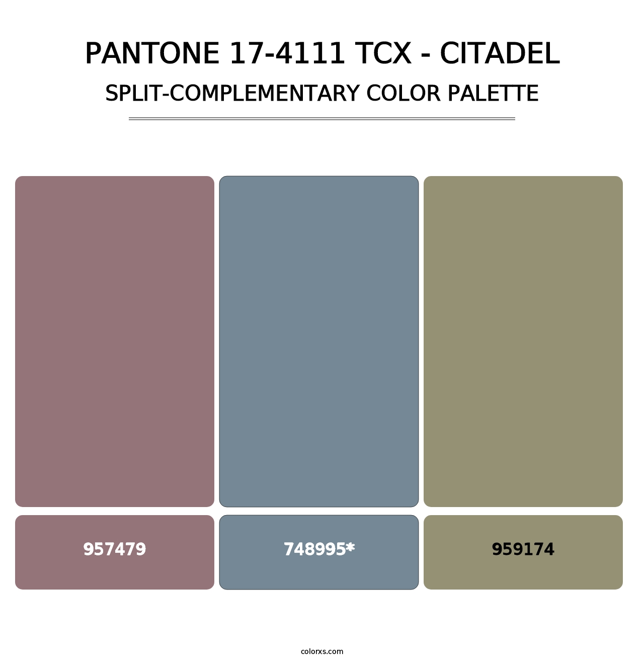 PANTONE 17-4111 TCX - Citadel - Split-Complementary Color Palette