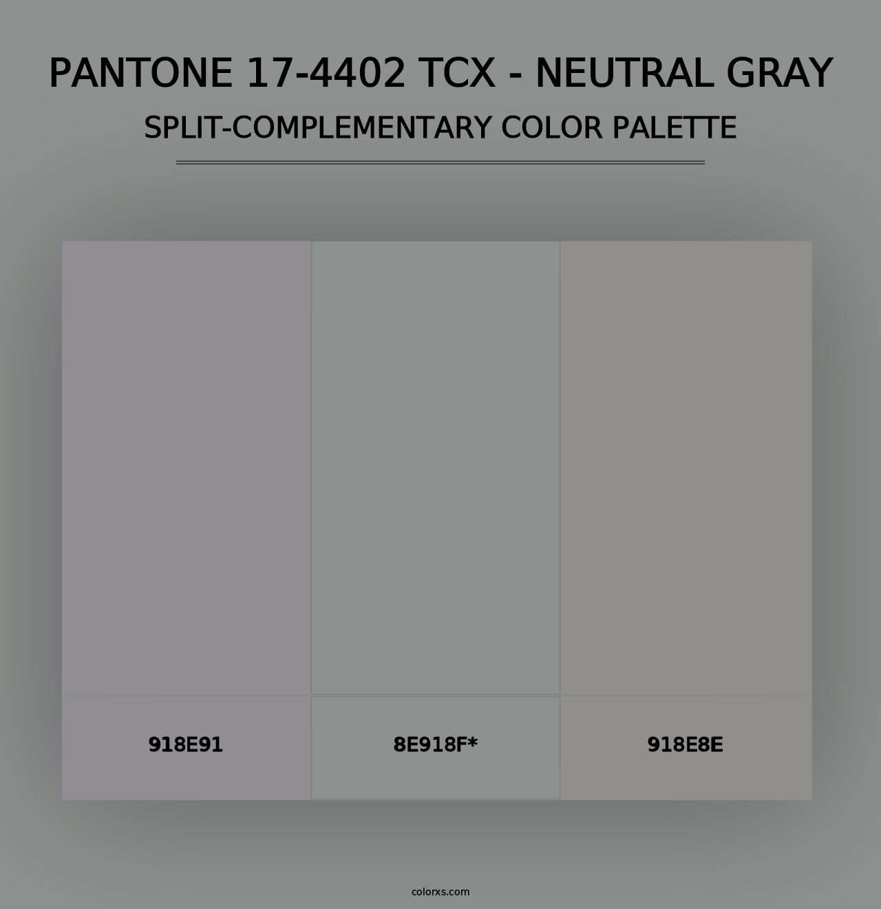 PANTONE 17-4402 TCX - Neutral Gray - Split-Complementary Color Palette