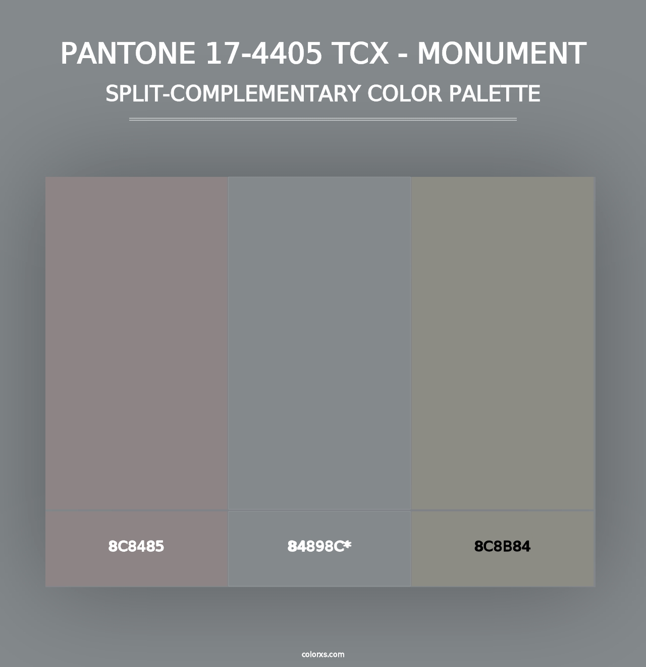 PANTONE 17-4405 TCX - Monument - Split-Complementary Color Palette