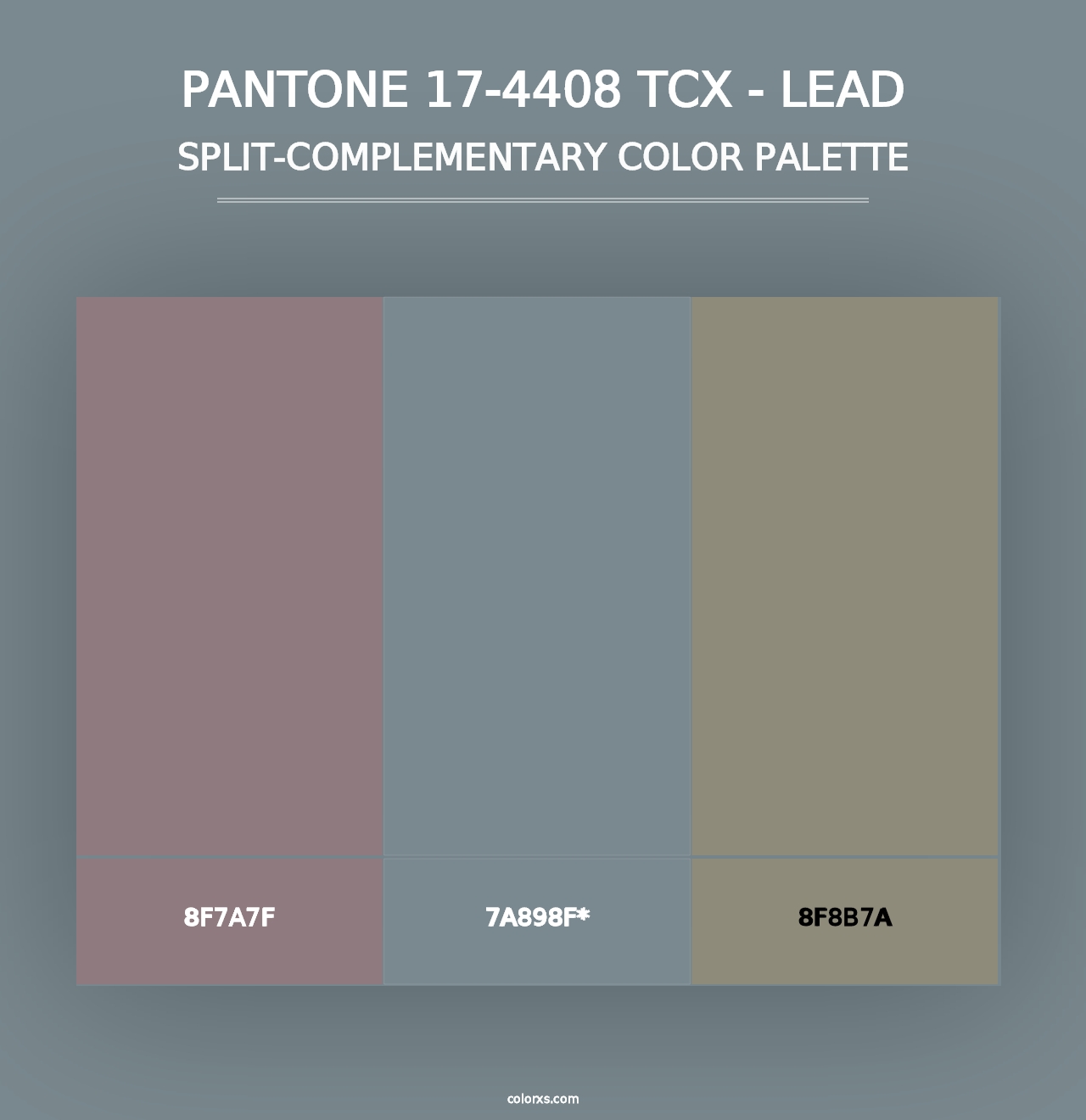 PANTONE 17-4408 TCX - Lead - Split-Complementary Color Palette