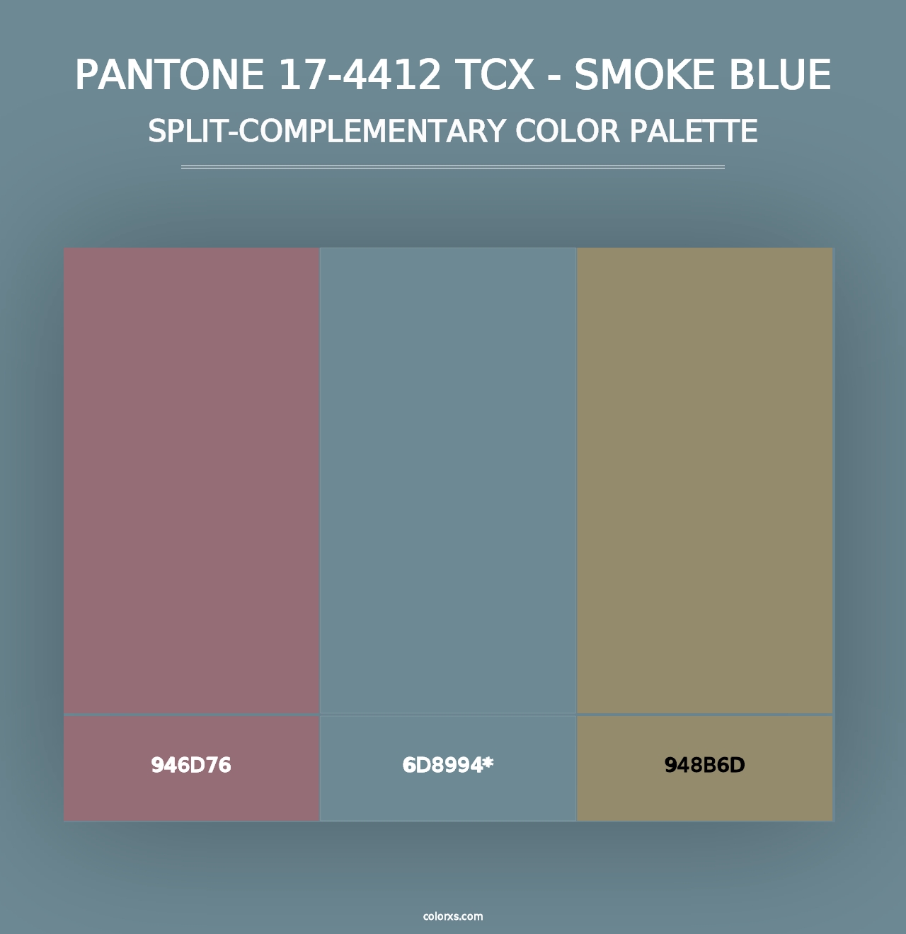 PANTONE 17-4412 TCX - Smoke Blue - Split-Complementary Color Palette