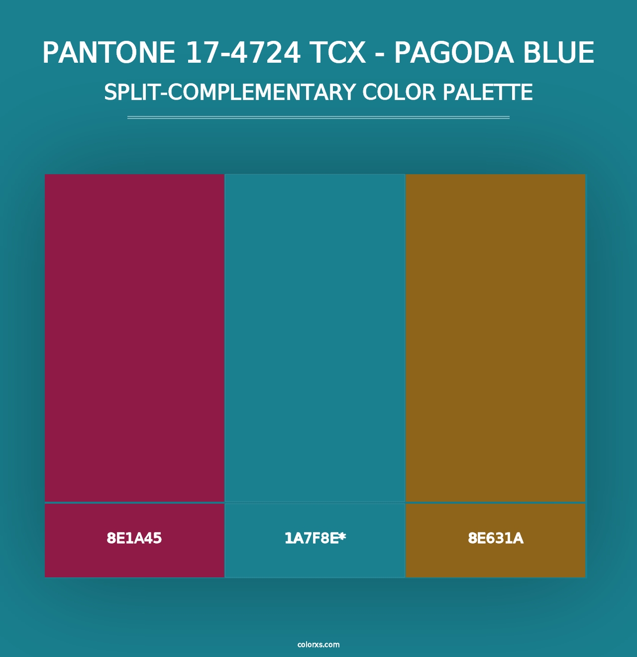 PANTONE 17-4724 TCX - Pagoda Blue - Split-Complementary Color Palette