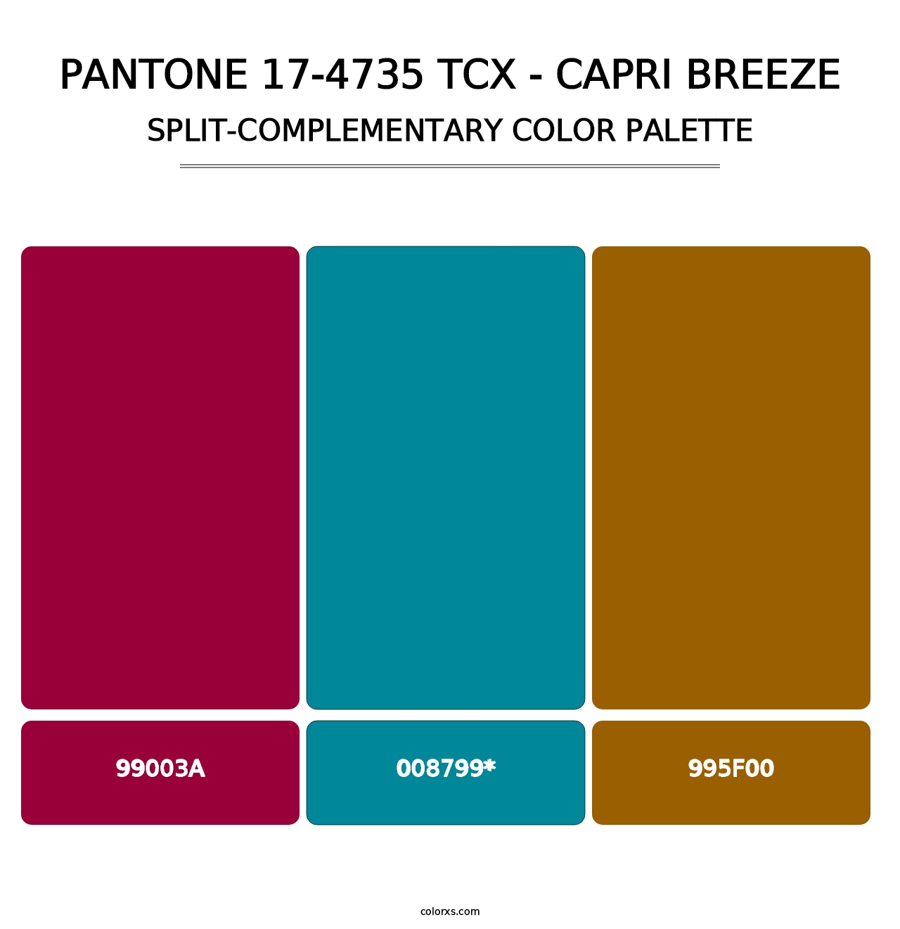 PANTONE 17-4735 TCX - Capri Breeze - Split-Complementary Color Palette