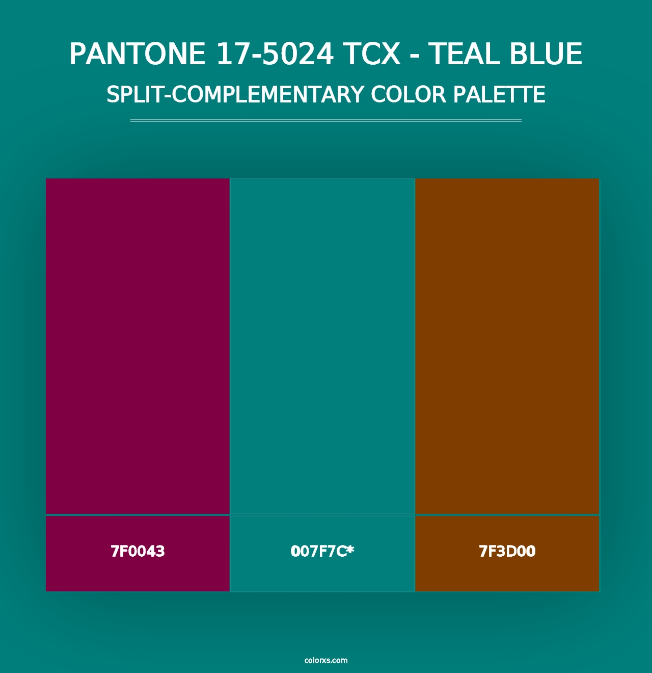 PANTONE 17-5024 TCX - Teal Blue - Split-Complementary Color Palette