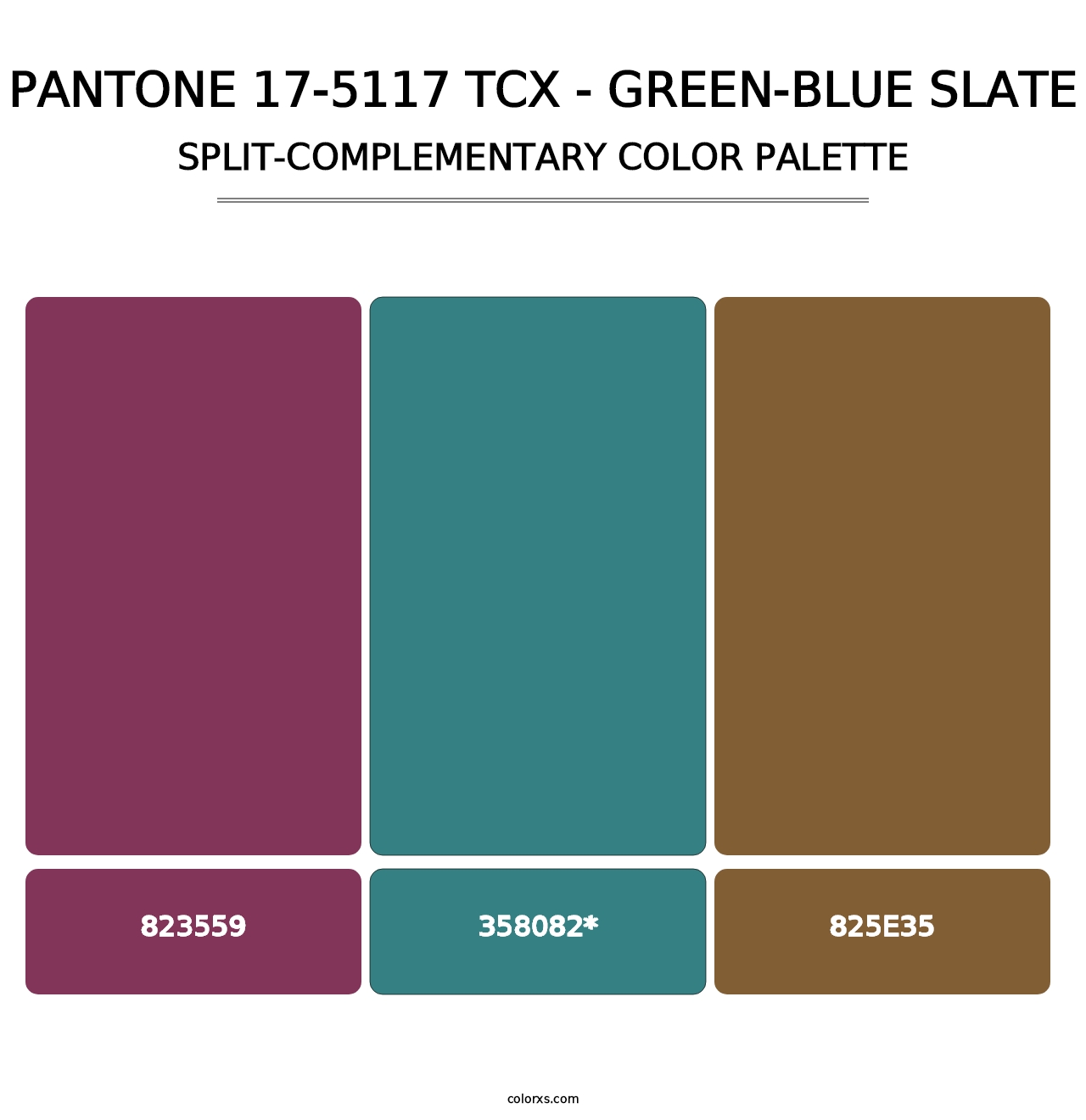 PANTONE 17-5117 TCX - Green-Blue Slate - Split-Complementary Color Palette