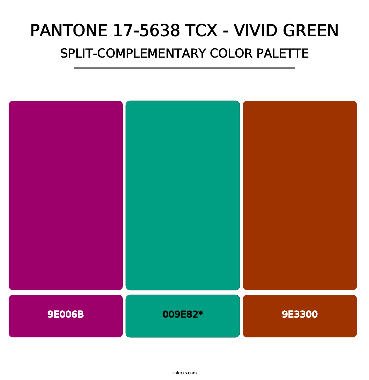 PANTONE 17-5638 TCX - Vivid Green - Split-Complementary Color Palette