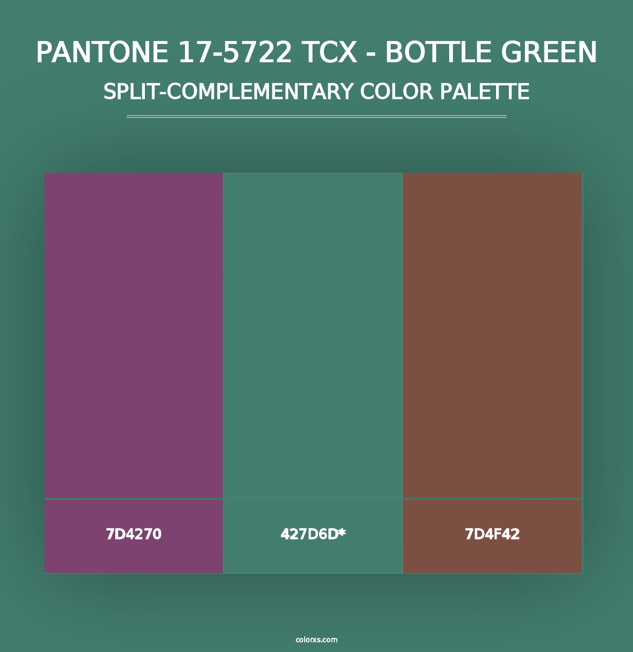 PANTONE 17-5722 TCX - Bottle Green - Split-Complementary Color Palette