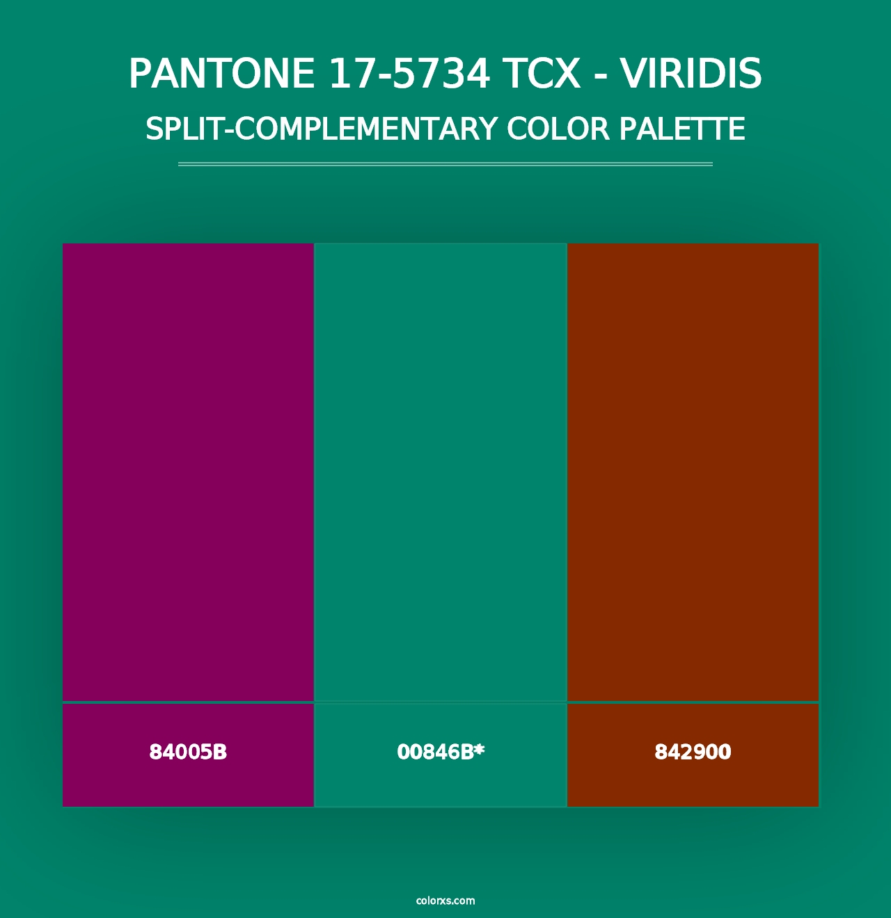 PANTONE 17-5734 TCX - Viridis - Split-Complementary Color Palette