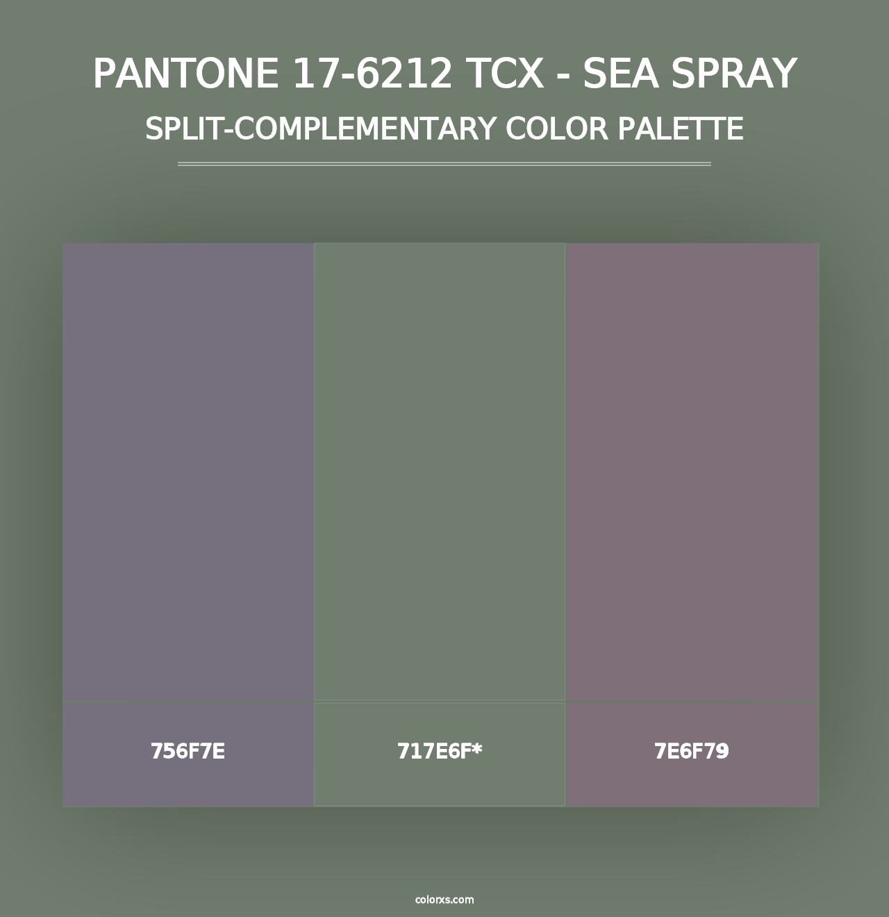 PANTONE 17-6212 TCX - Sea Spray - Split-Complementary Color Palette