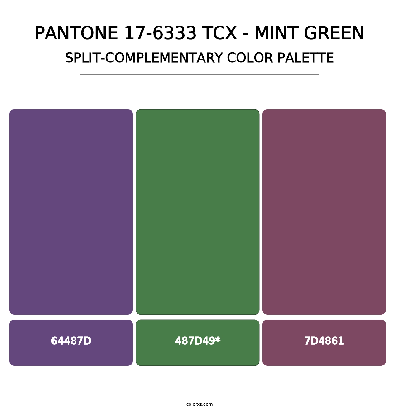 PANTONE 17-6333 TCX - Mint Green - Split-Complementary Color Palette