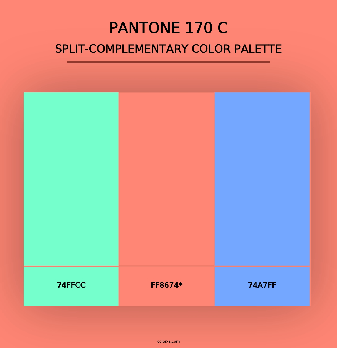 PANTONE 170 C - Split-Complementary Color Palette