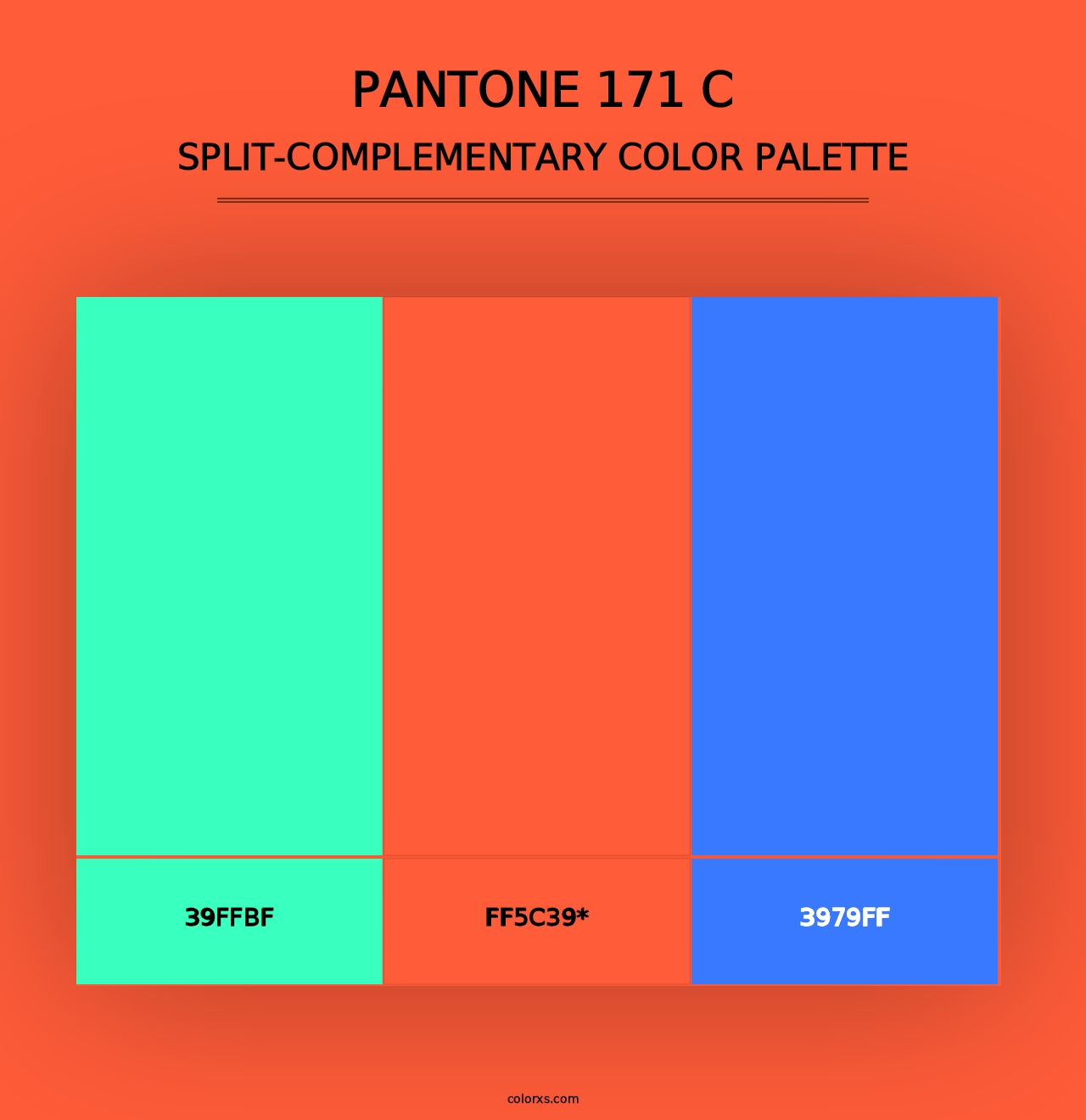 PANTONE 171 C - Split-Complementary Color Palette