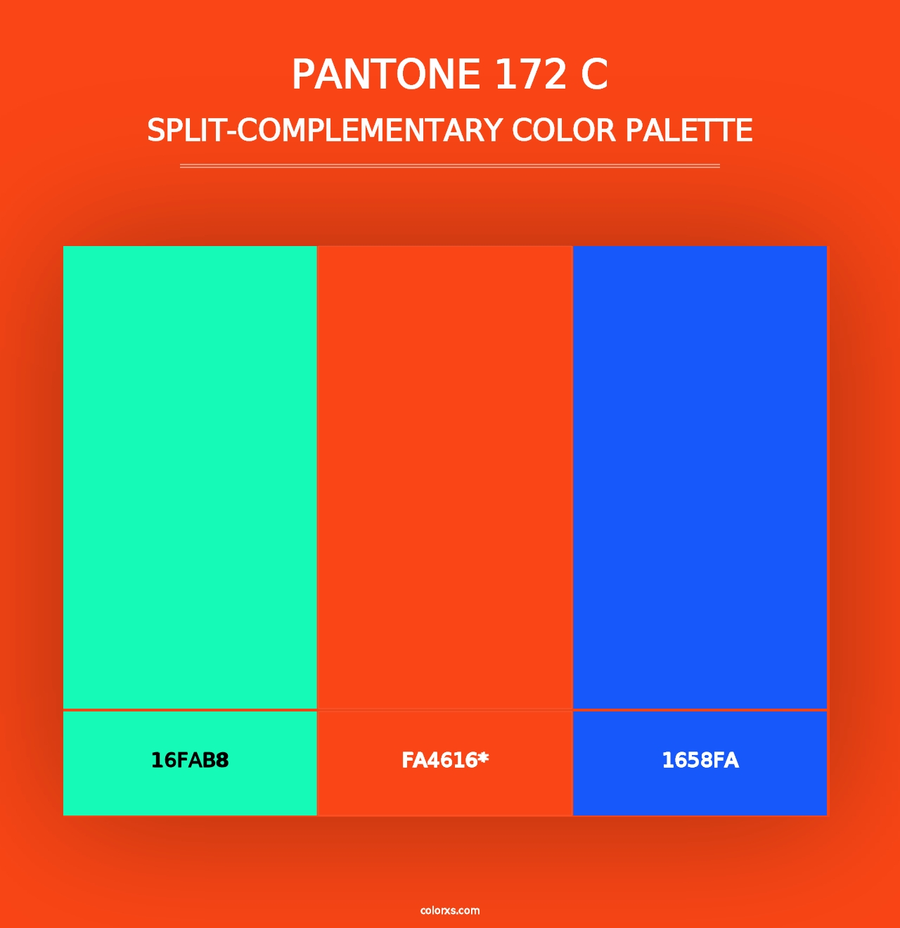 PANTONE 172 C - Split-Complementary Color Palette