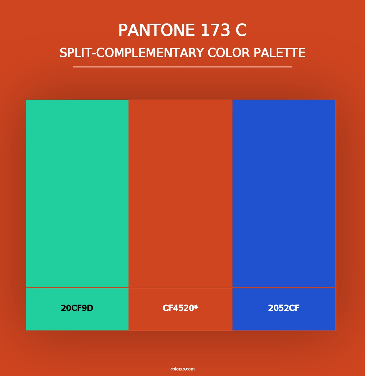 PANTONE 173 C - Split-Complementary Color Palette