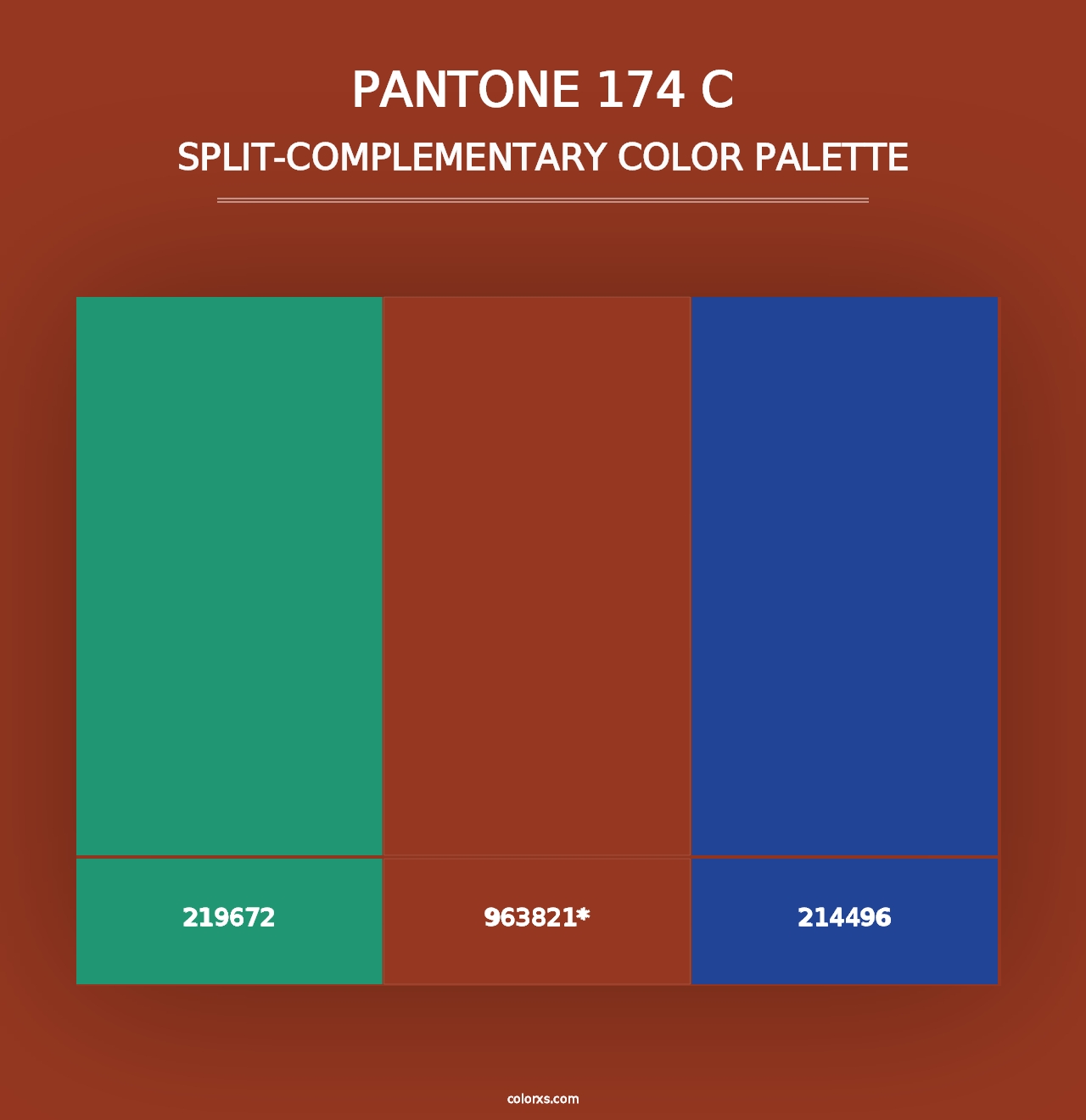 PANTONE 174 C - Split-Complementary Color Palette