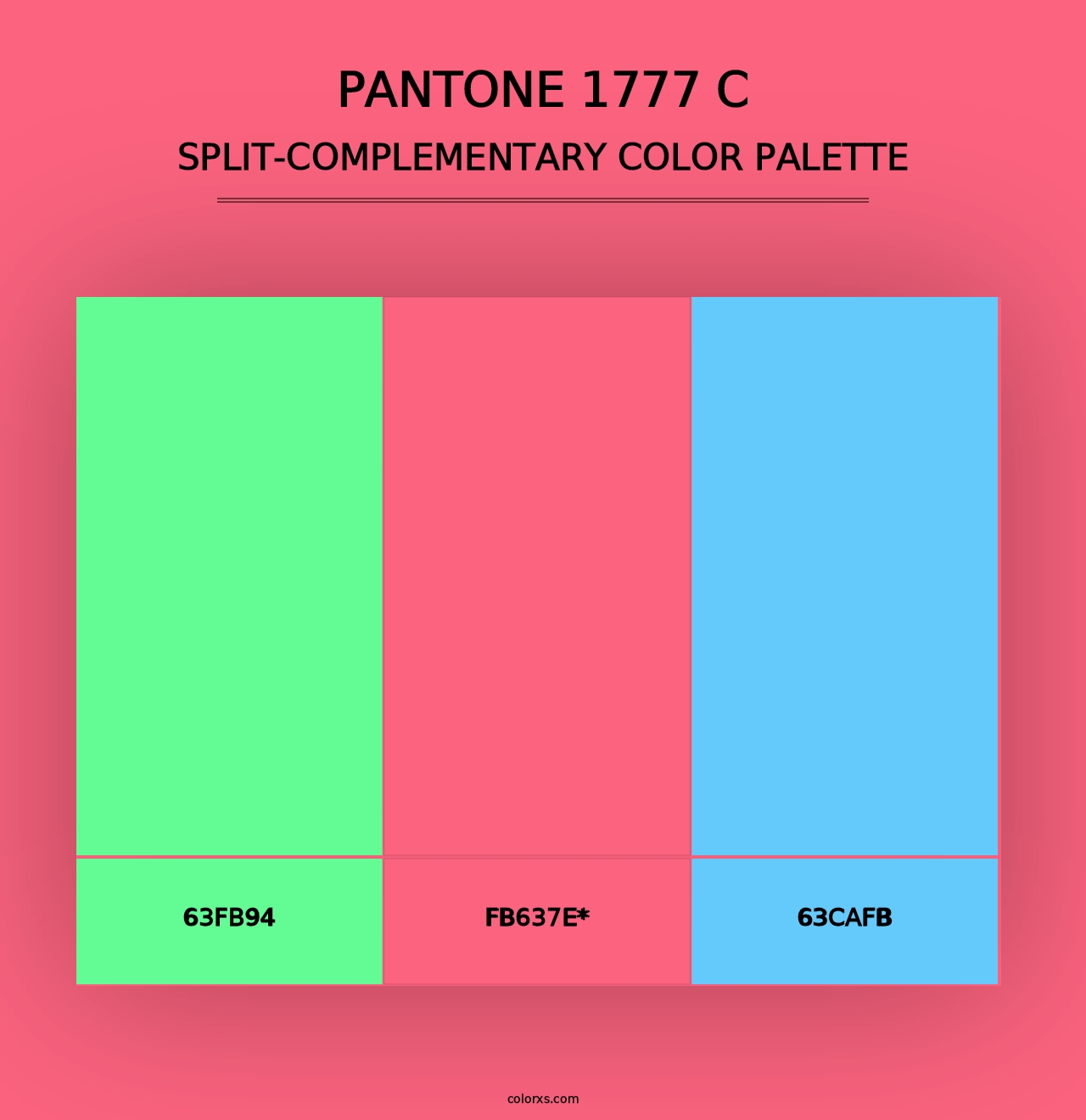 PANTONE 1777 C - Split-Complementary Color Palette