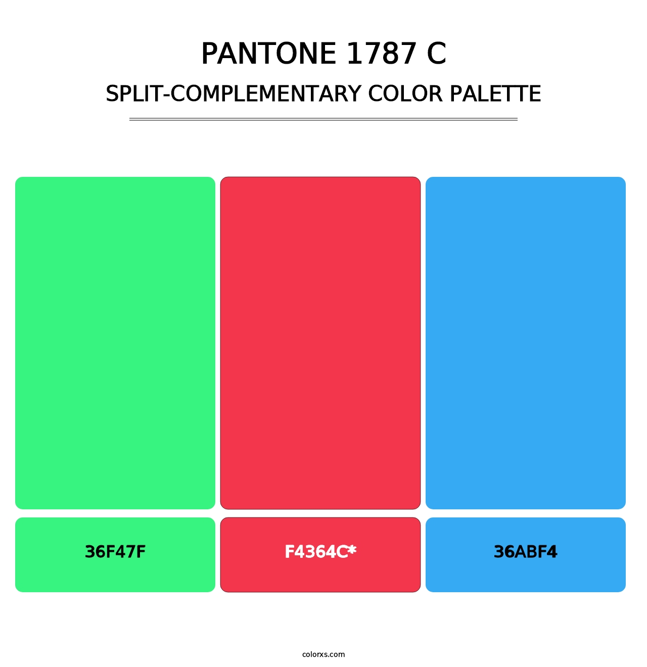 PANTONE 1787 C - Split-Complementary Color Palette