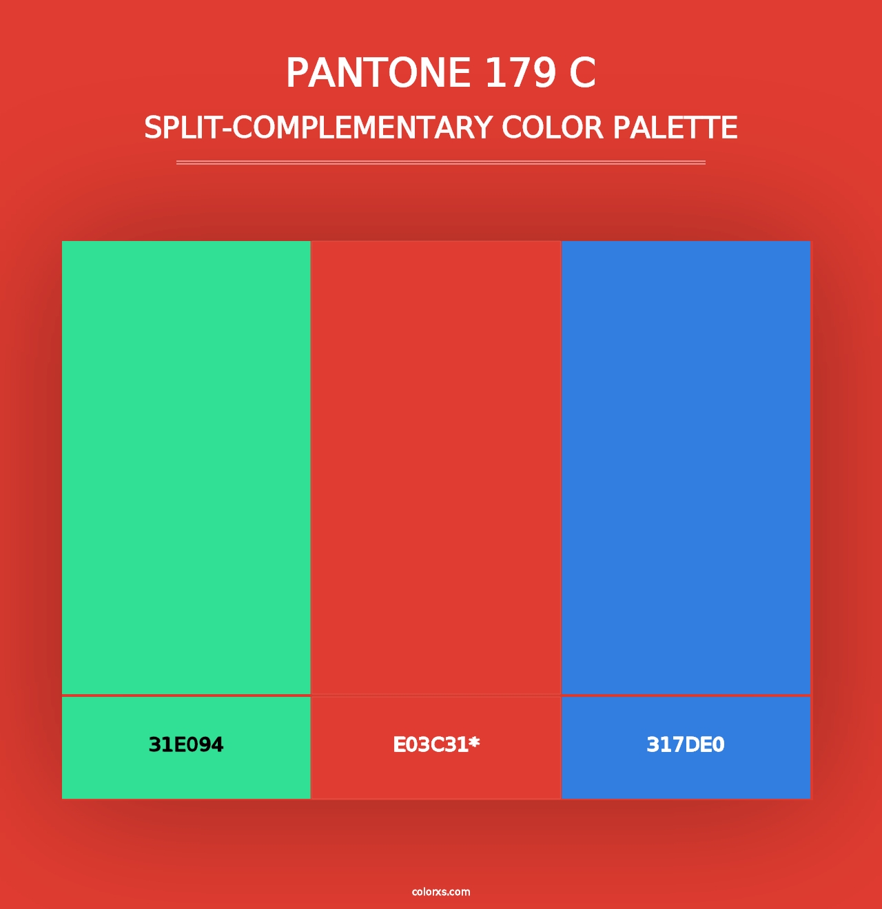 PANTONE 179 C - Split-Complementary Color Palette