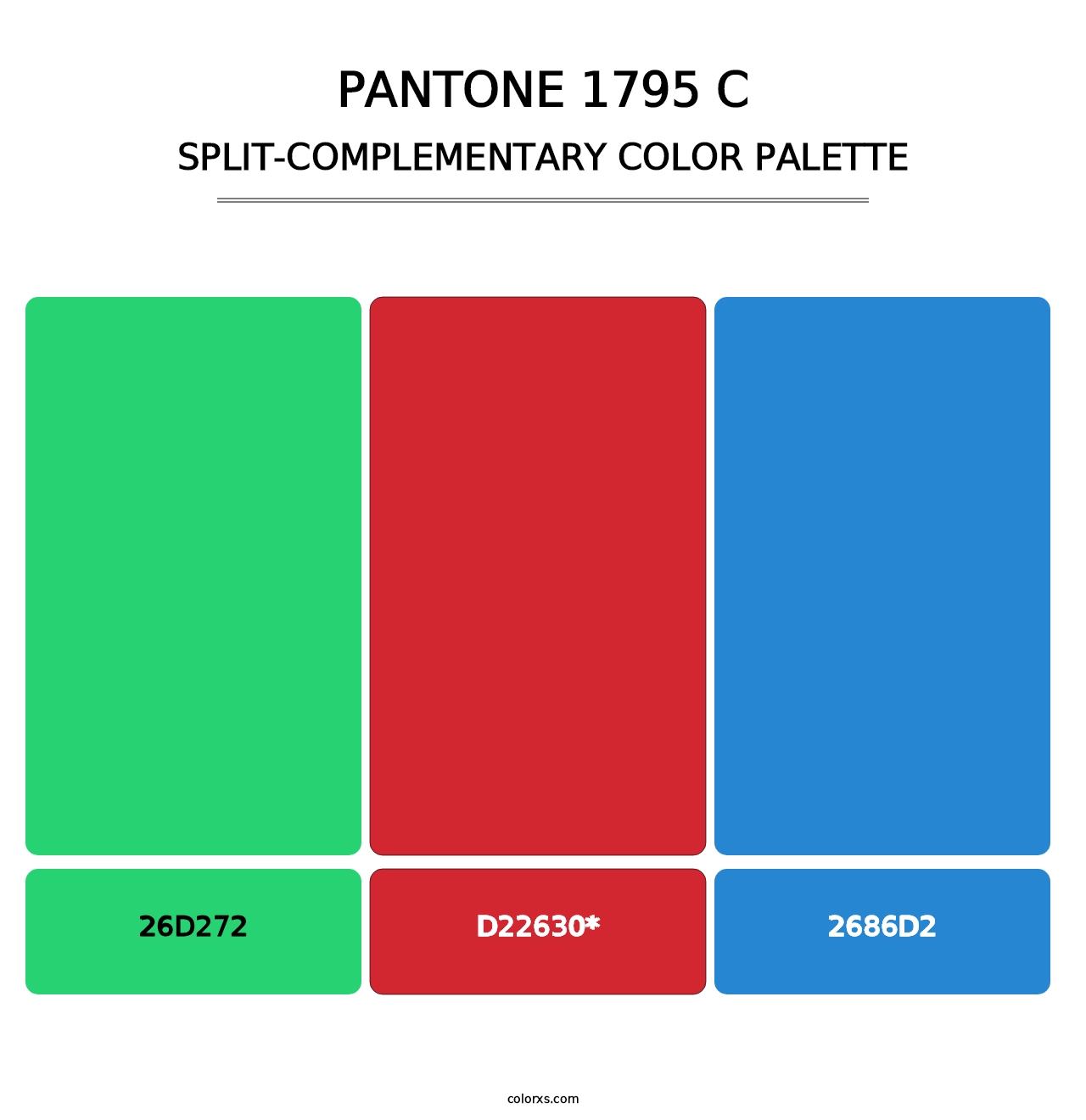 PANTONE 1795 C - Split-Complementary Color Palette