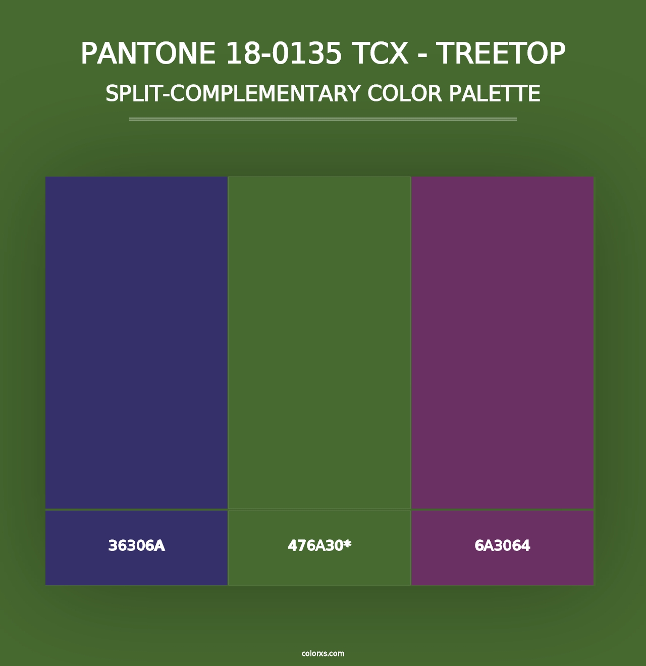 PANTONE 18-0135 TCX - Treetop - Split-Complementary Color Palette