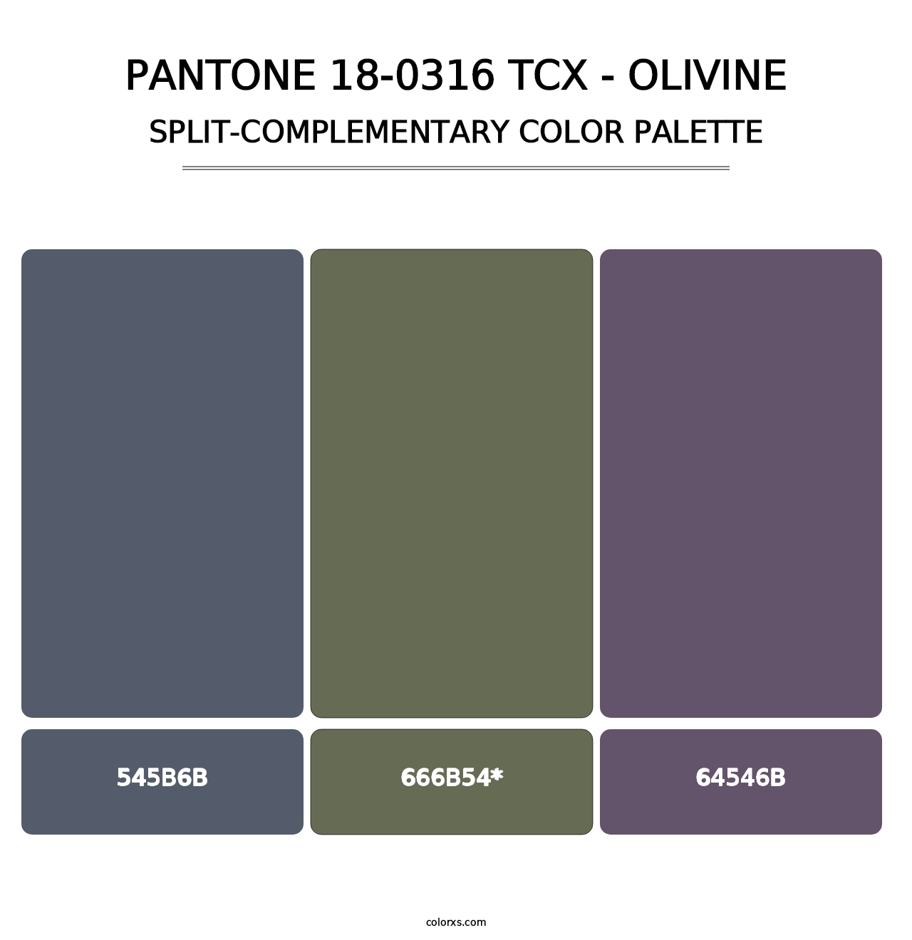 PANTONE 18-0316 TCX - Olivine - Split-Complementary Color Palette