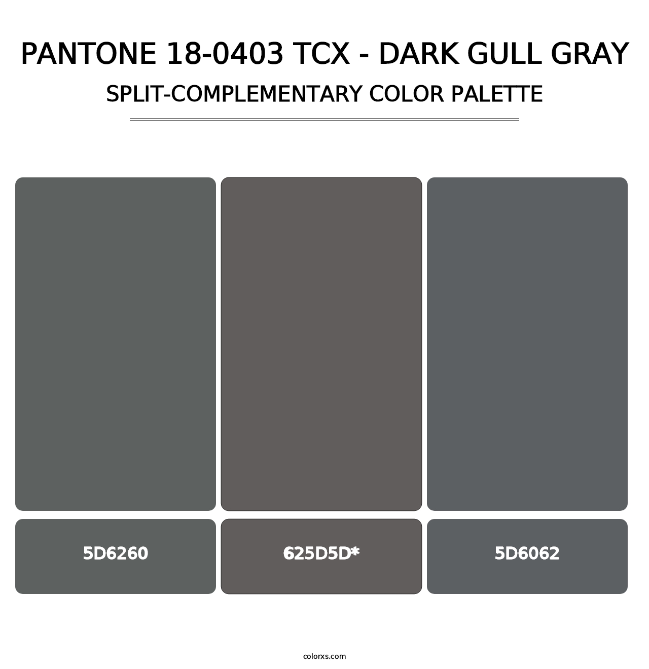 PANTONE 18-0403 TCX - Dark Gull Gray - Split-Complementary Color Palette