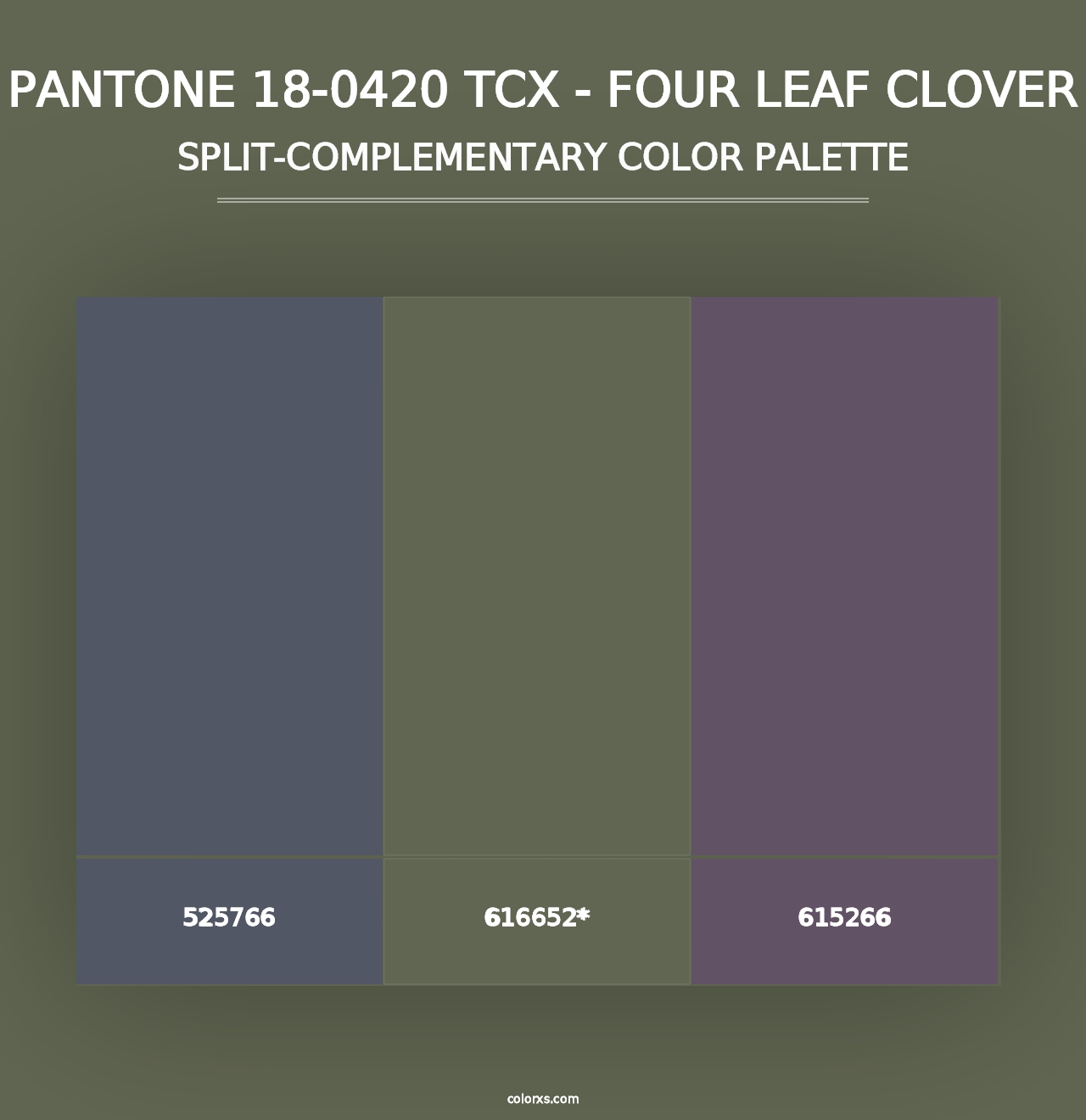 PANTONE 18-0420 TCX - Four Leaf Clover - Split-Complementary Color Palette