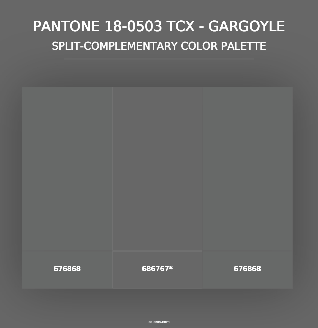 PANTONE 18-0503 TCX - Gargoyle - Split-Complementary Color Palette