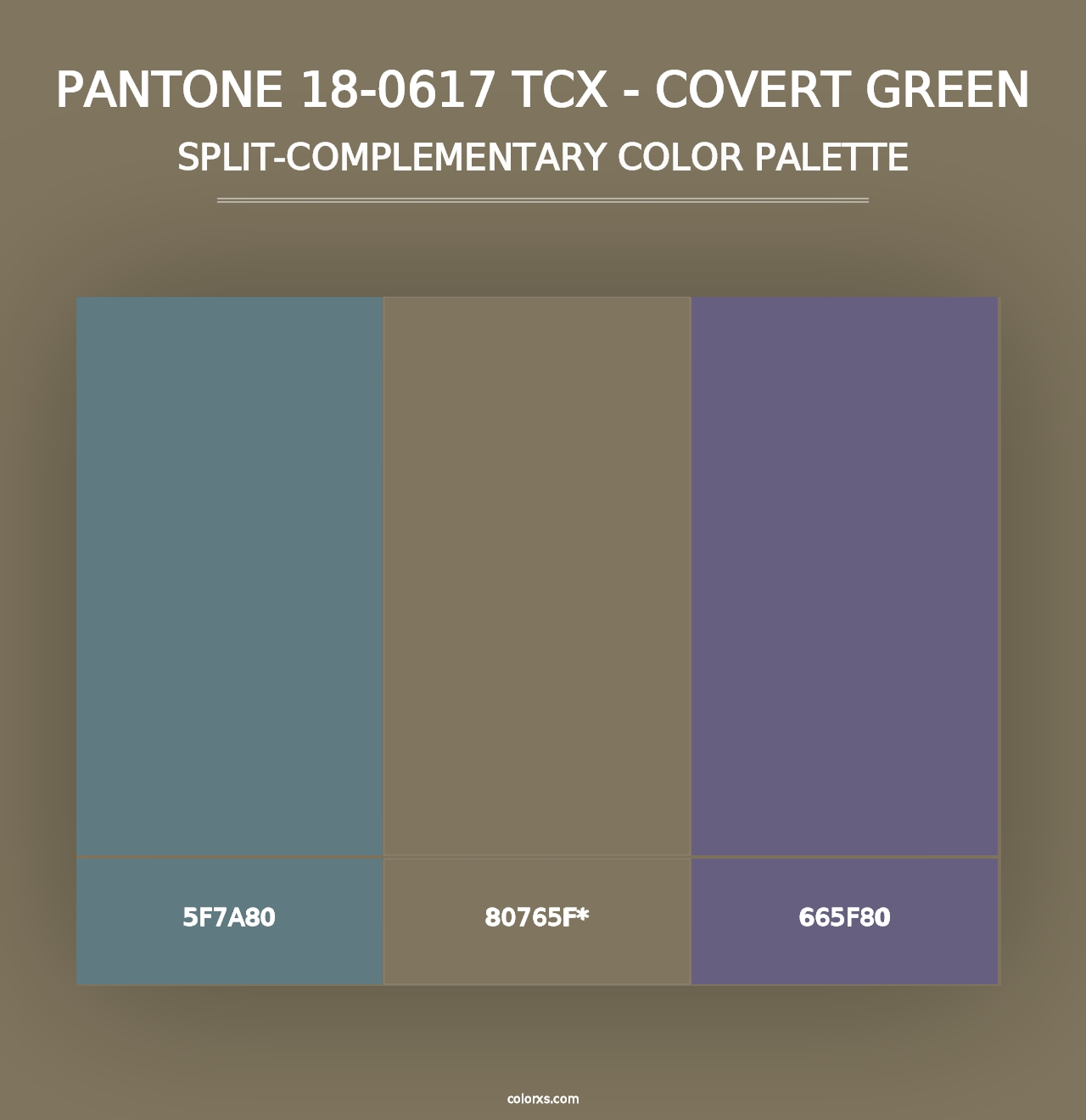 PANTONE 18-0617 TCX - Covert Green - Split-Complementary Color Palette