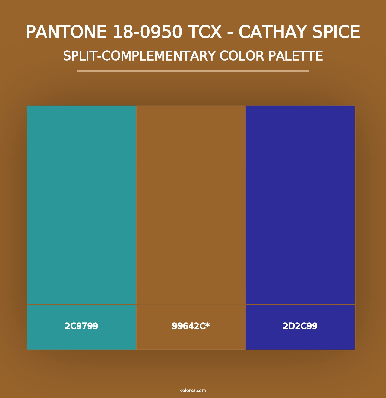 PANTONE 18-0950 TCX - Cathay Spice - Split-Complementary Color Palette