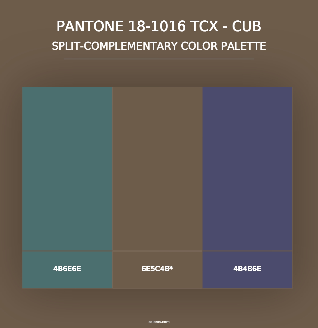 PANTONE 18-1016 TCX - Cub - Split-Complementary Color Palette