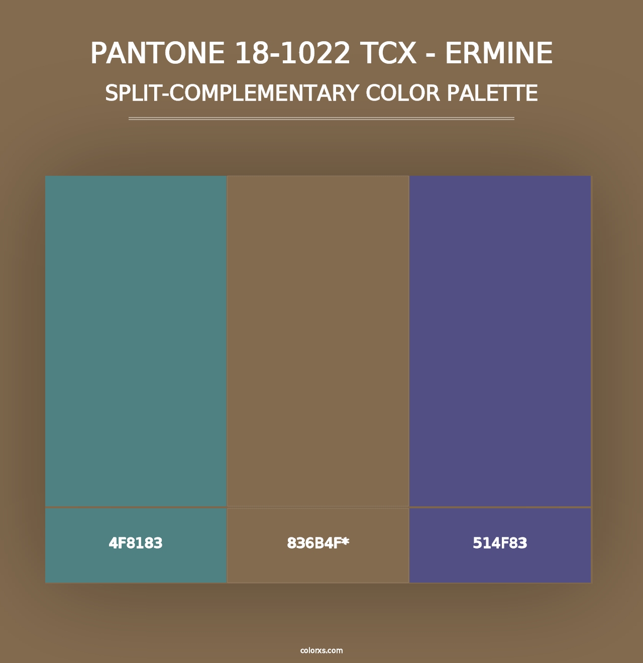 PANTONE 18-1022 TCX - Ermine - Split-Complementary Color Palette