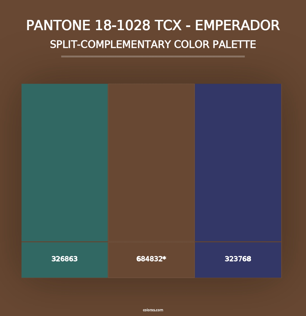 PANTONE 18-1028 TCX - Emperador - Split-Complementary Color Palette