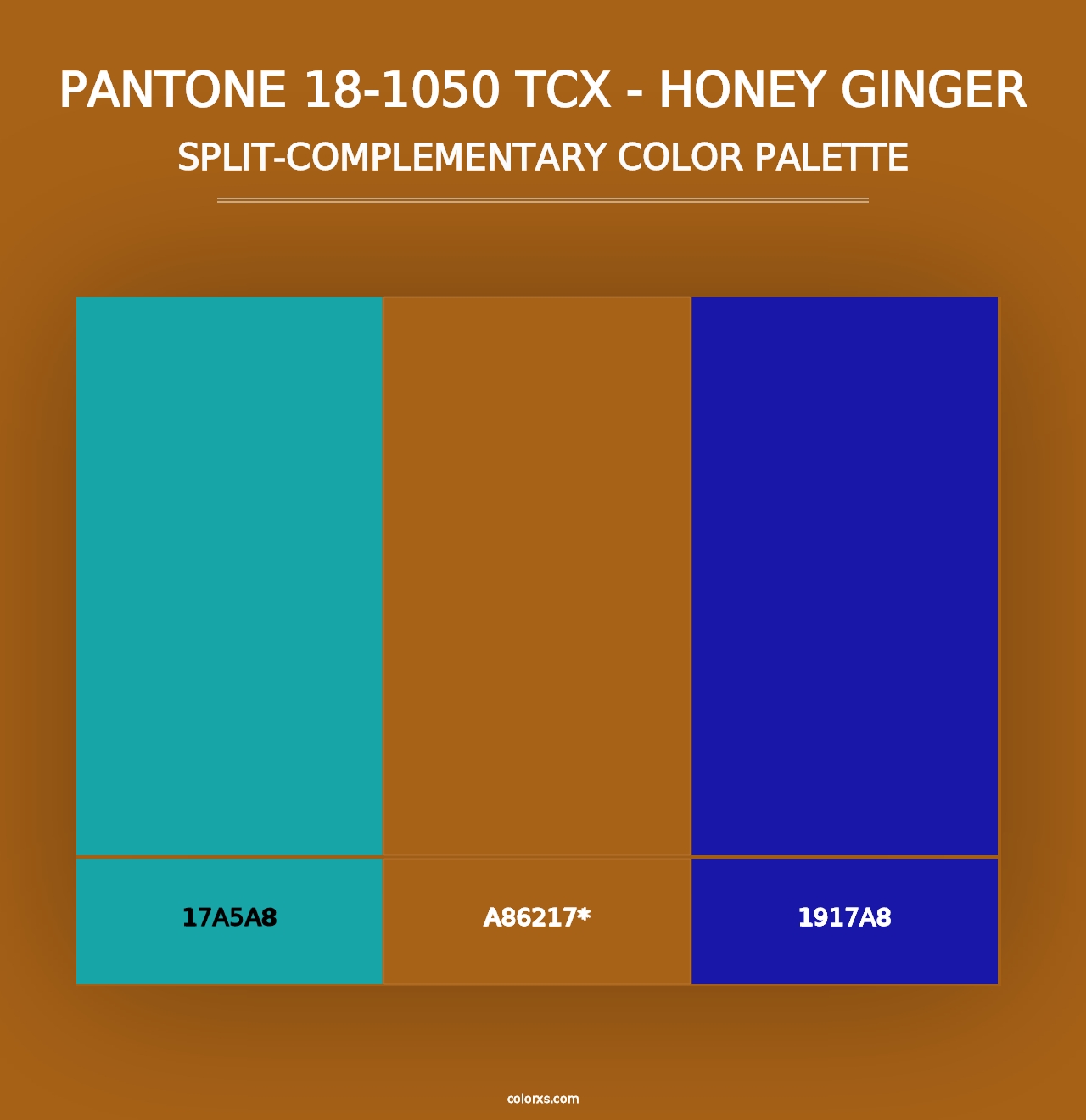 PANTONE 18-1050 TCX - Honey Ginger - Split-Complementary Color Palette